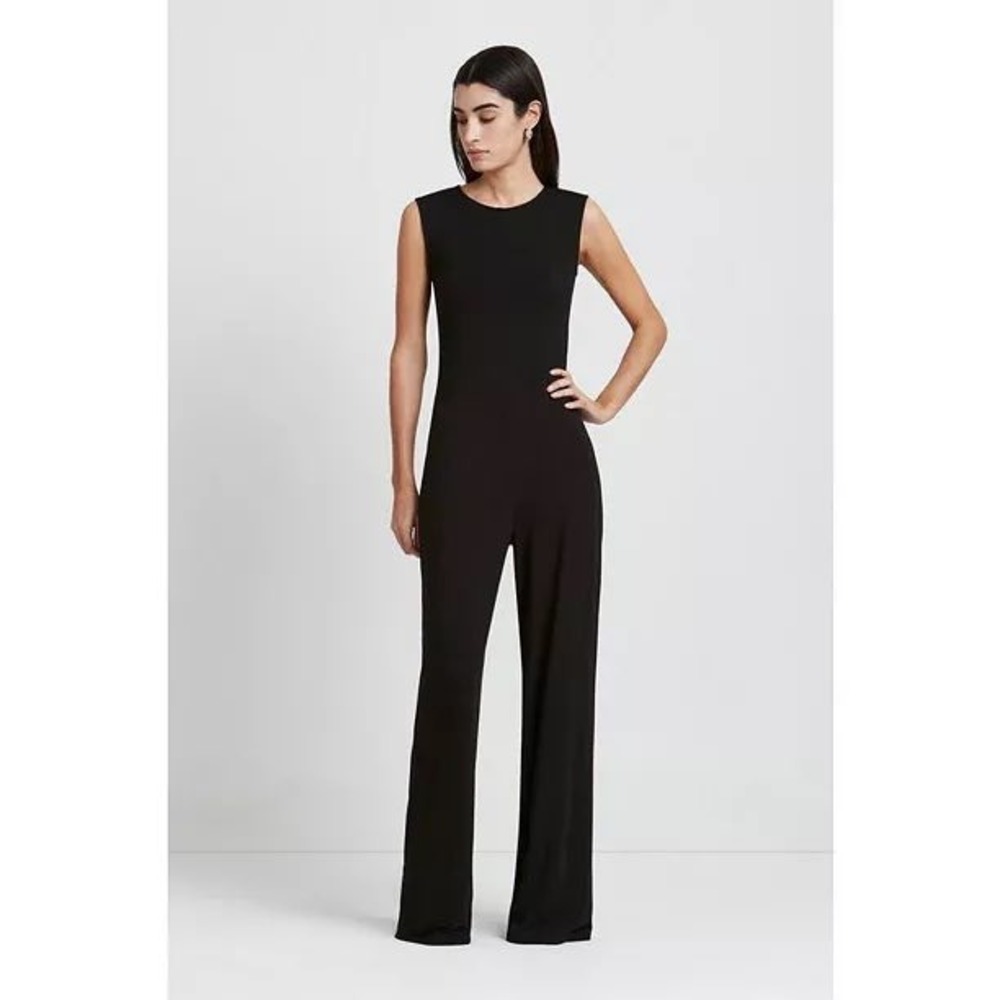 Marcella Whitney Sleeveless Wide Leg Jumpsuit Black Small